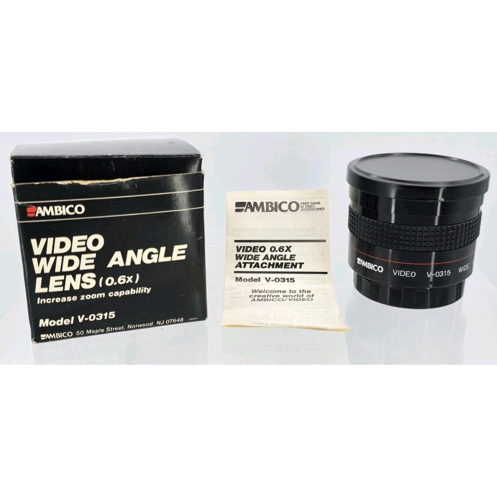 Vtg Ambico V-0315 0.6X Fish Eye Lens Screw Mount Made in Japan w/ Travel Case